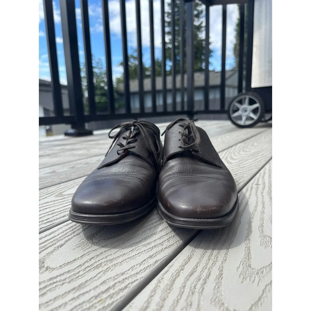 Bally of Switzerland Mens Brown Leather Dress Shoes Oxfords Size‎ 8D Tayson
